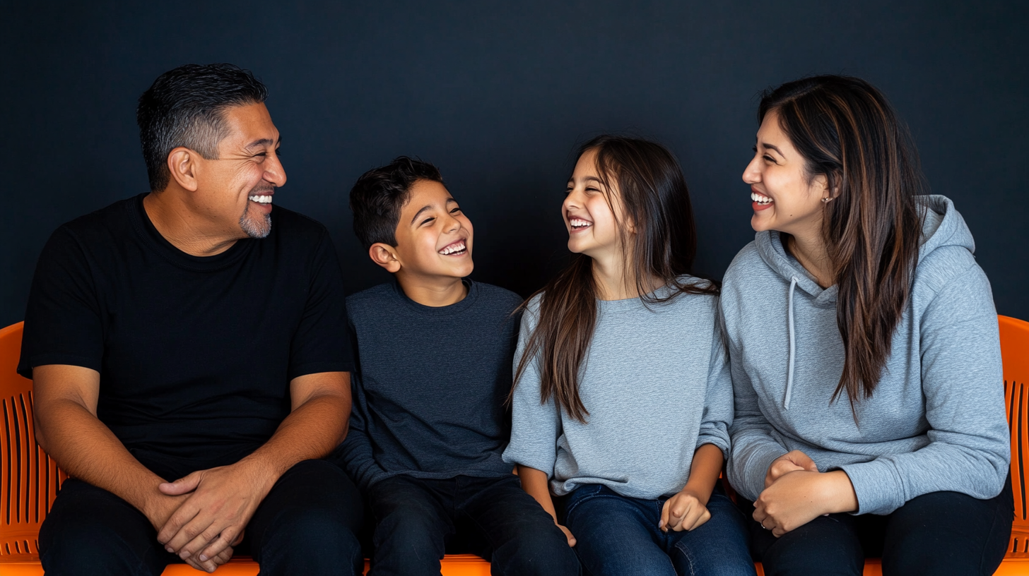 Family supporting their basketball team