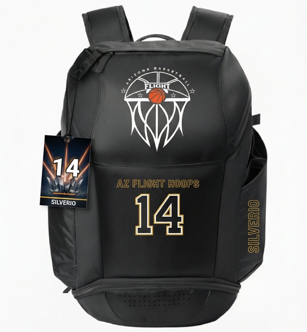 Custom team backpack with player name