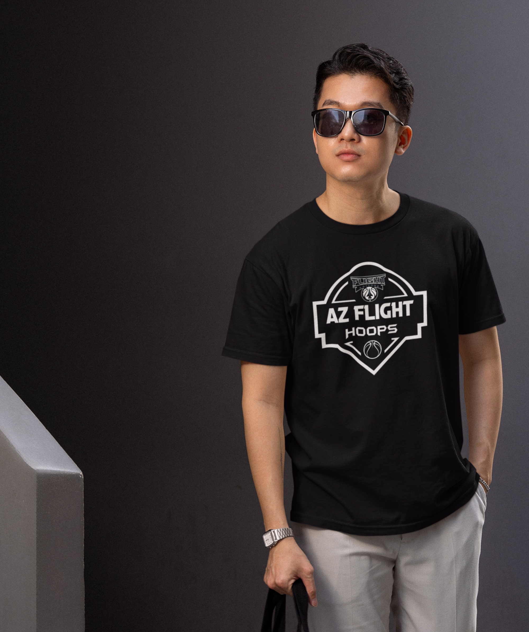 Player in Skyline tee with sunglasses